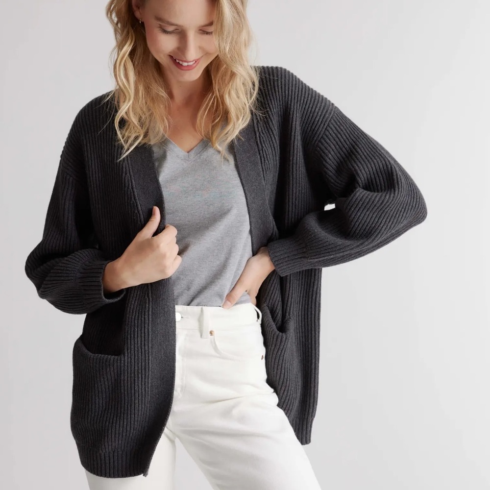 NWT Quince Oversized 100% Organic Cotton Cardigan